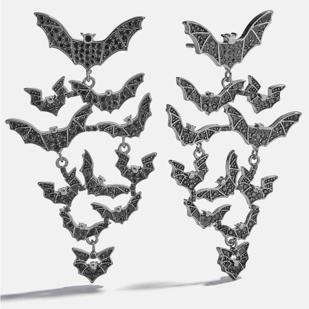 BaubleBar In Full Flight Bat Chandelier Earrings Halloween Collection SOLD OUT